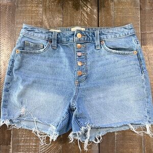 Universal Thread High-Rise Button Fly Distressed Denim Shorts Light Wash - 4/27R